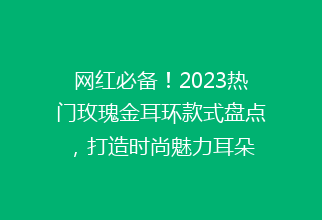 网红必备！2023热门玫瑰金耳环款式盘点，打造时尚魅力耳朵